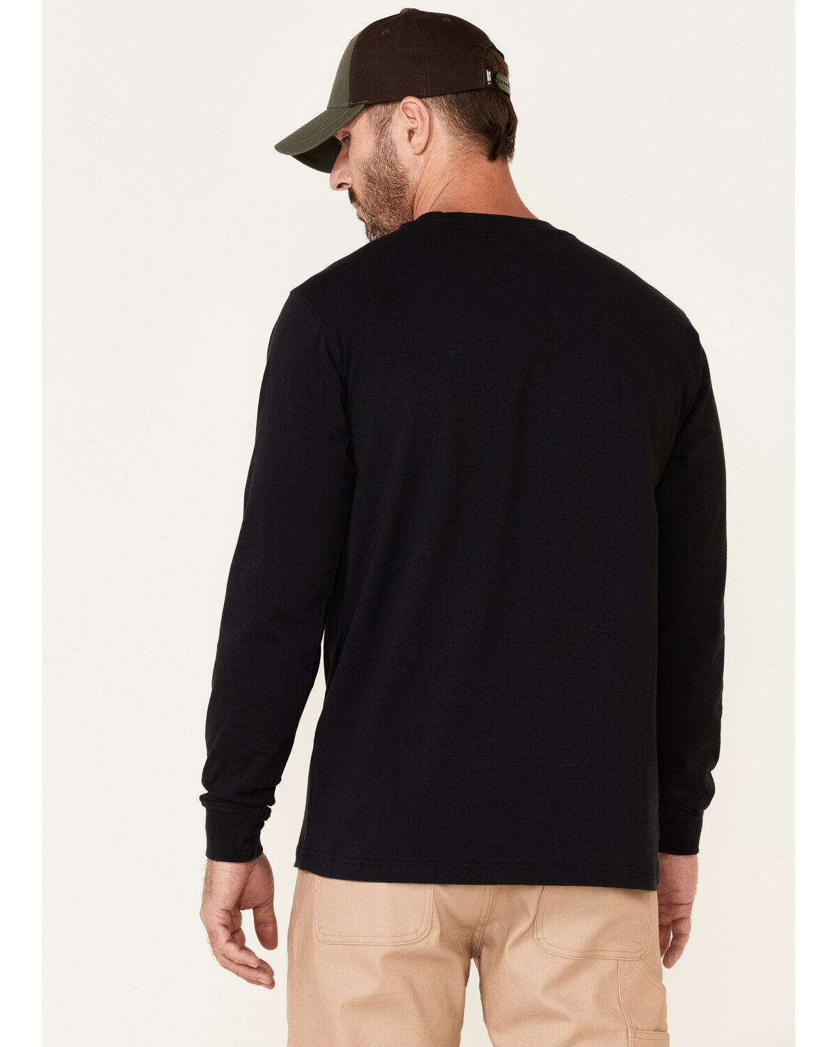 Image #4 - Hawx Men's Solid Forge Long Sleeve Work Pocket T-Shirt, Black, hi-res
