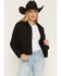 Image #1 - Levi's Women's Original Sherpa Lined Snap Trucker Denim Jacket, Black, hi-res