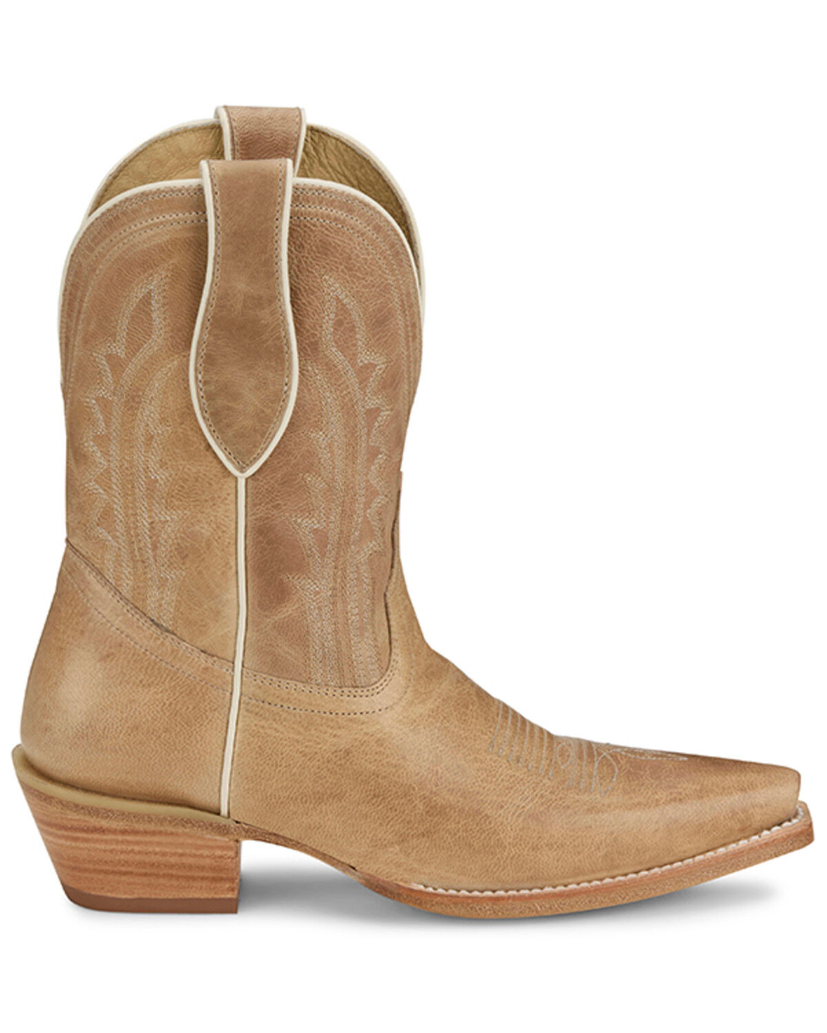 Image #2 - Tony Lama Women's Areli Western Booties - Snip Toe, Ivory, hi-res