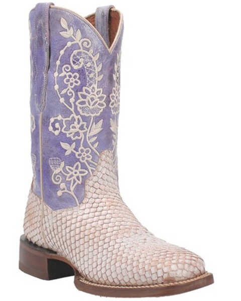 Image #1 - Dan Post Women's White Sands Western Boots - Broad Square Toe , White, hi-res