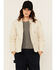 Image #1 - Carhartt Women's Rugged Flex&reg; Loose Fit Heavyweight Duck Long Sleeve Button-Down Overshirt, Oatmeal, hi-res