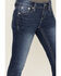 Image #3 - Shyanne Women's Mid Rise Dark Wash Bootcut Paisley Faux Flap Stretch Denim Jeans, Dark Wash, hi-res