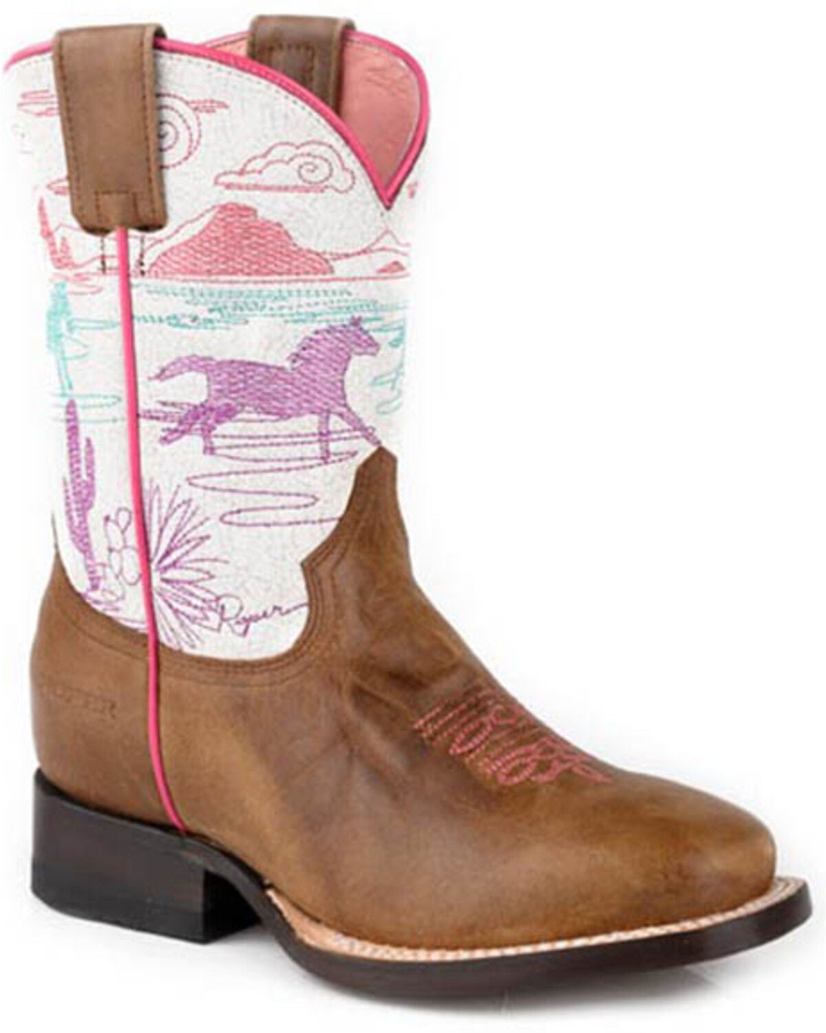Roper Girls' Running Free Western Boots - Square Toe, Brown