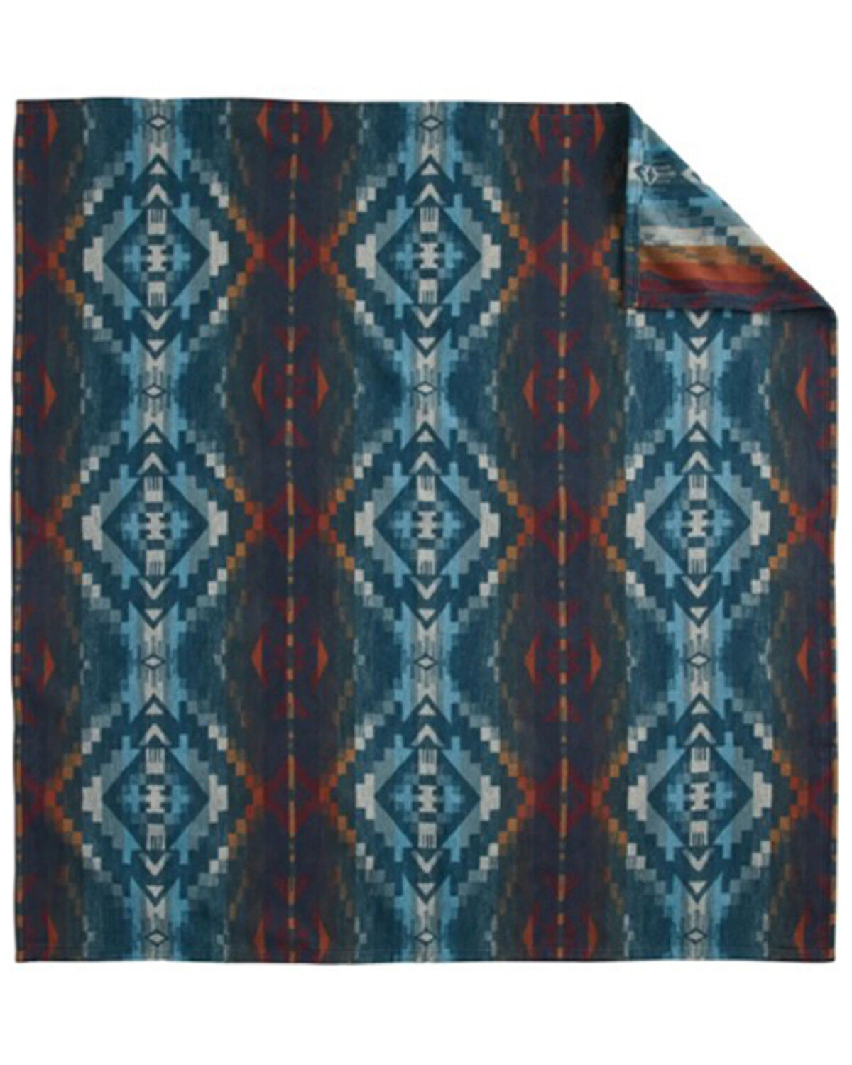 Image #1 - Pendleton Carico Lake / Stripe Organic Cotton Throw Gift Pack - 2 Piece, Blue, hi-res