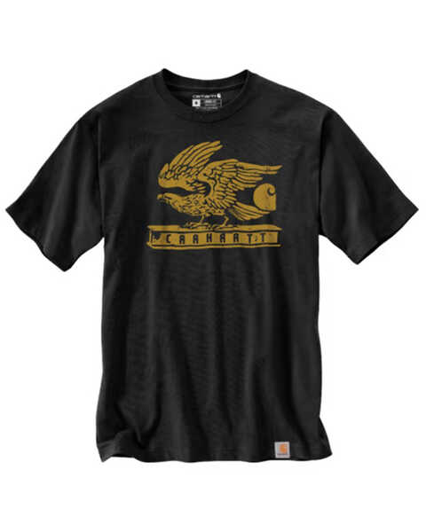 Carhartt Men's Loose Fit Heavyweight Eagle Short Sleeve Graphic T-Shirt , Black, hi-res
