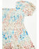 Image #2 - Shyanne Toddler Girls' Floral Print Puff Short Sleeve Midi Dress, Ivory, hi-res