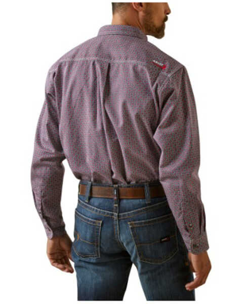 Image #2 - Ariat Men's FR Ranger Logo Long Sleeve Button-Down Work Shirt , Red, hi-res