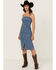 Image #1 - Levi's Women's Denim Bustier Midi Dress, Medium Wash, hi-res