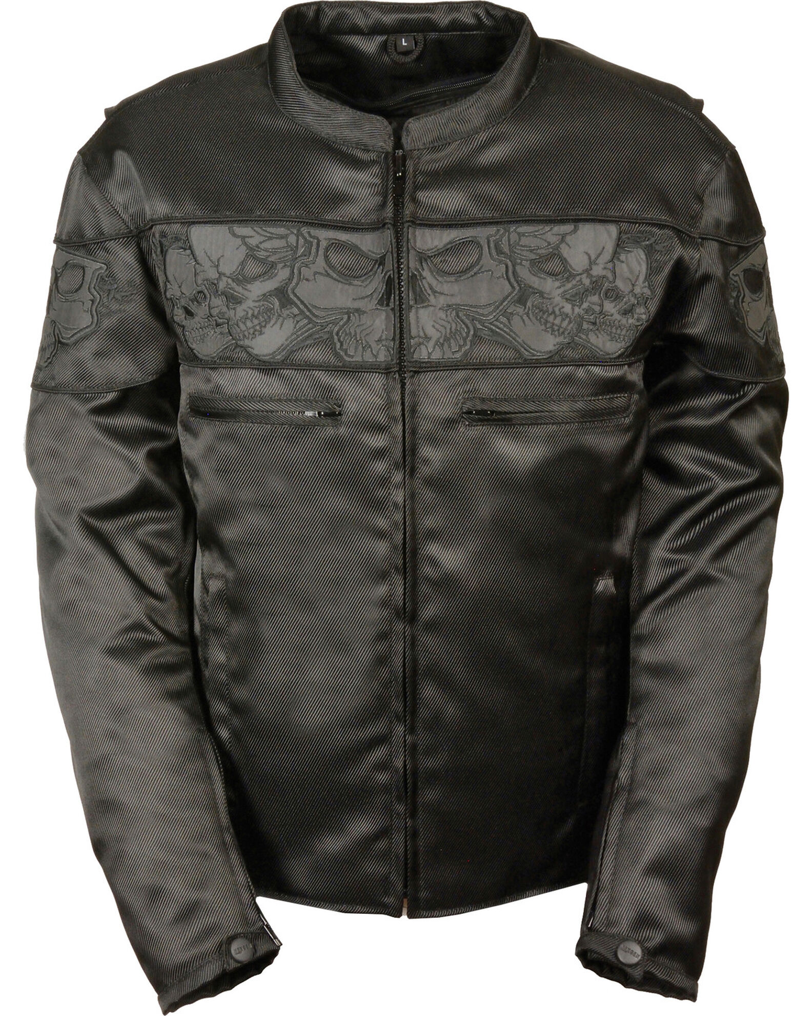 Milwaukee Leather Men s Reflective Skulls Textile Jacket Sheplers