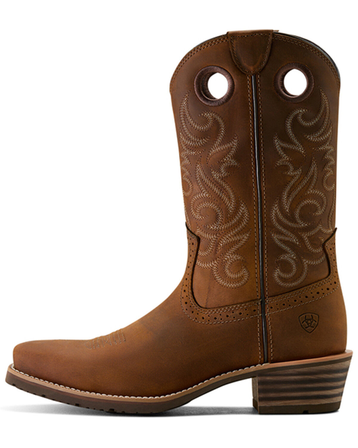 Image #2 - Ariat Men's Hybrid Roughstock Distressed Performance Western Boots - Square Toe, Brown, hi-res