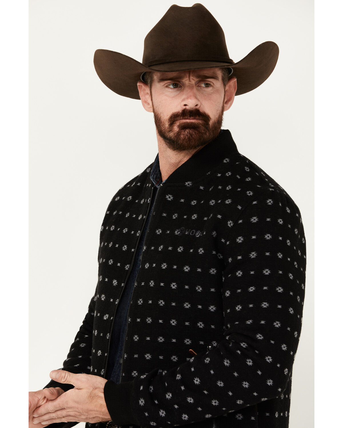 Image #2 - Hooey Men's Southwestern Print Wool Jacket - Big, Red, hi-res