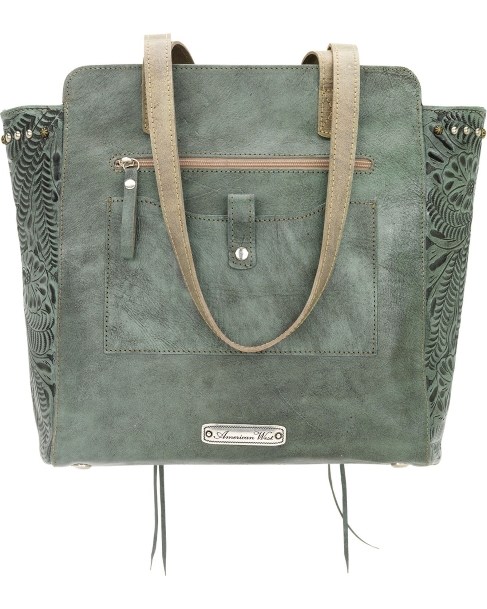 Image #3 - American West Navajo Soul Zip Top Tote, Turquoise, hi-res