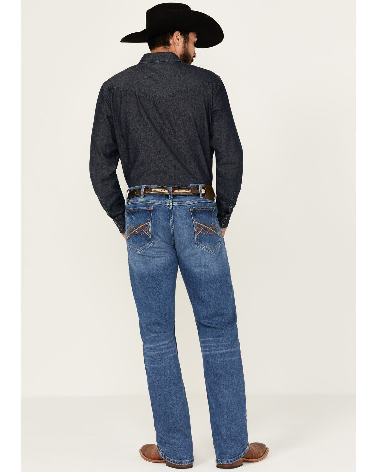 Image #3 - Wrangler 20x Men's Medium Wash Backwater Vintage Bootcut Stretch Denim Jeans, Medium Wash, hi-res