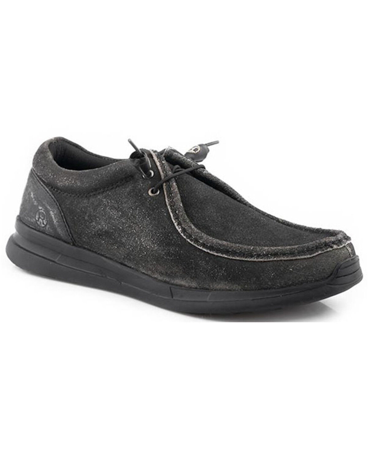 Image #1 - Roper Men's Chillin Low Eyelet Chukka Casual Shoes - Moc Toe, Black, hi-res
