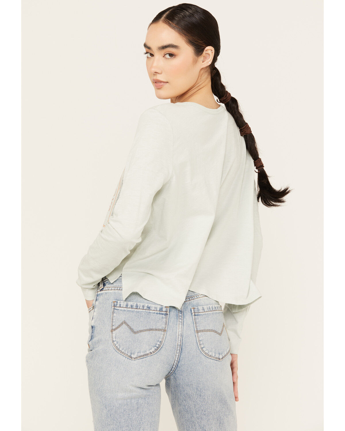 Image #4 - Wrangler Women's Cowboys Desert Long Sleeve Graphic Tee, Light Green, hi-res