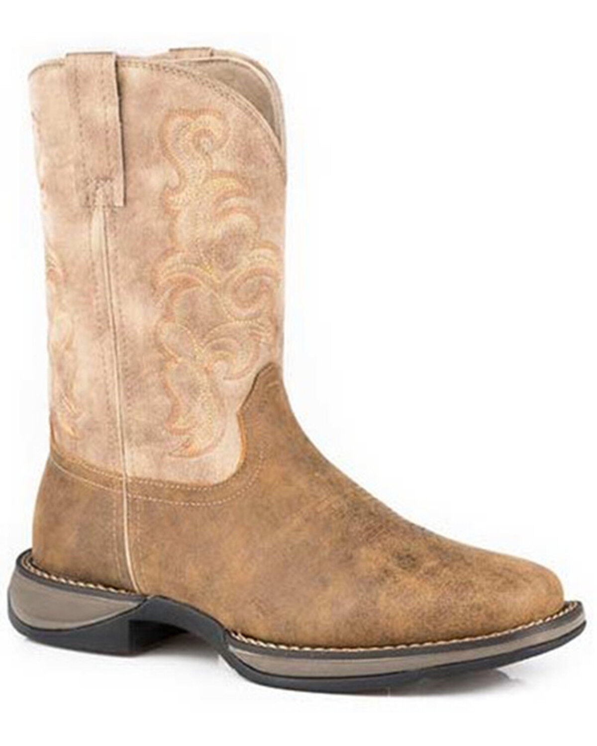Image #1 - Roper Men's Wilder II Tan Vintage Performance Leather Western Boot - Broad Square Toe, Tan, hi-res