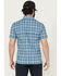 Image #4 - Carhartt Men's Force Sun Defender™ Relaxed Fit Lightweight Plaid Print Short Sleeve Button-Down Work Shirt, Blue, hi-res