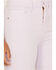 Image #2 - Sneak Peek Women's High Rise Distressed Flare Jeans, Lavender, hi-res