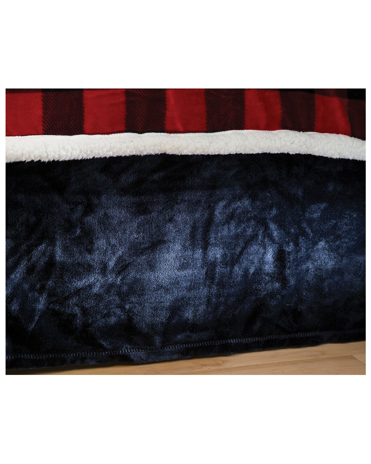 Image #1 - Carstens Home Solid Black Plush Velvet Bed Skirt - Queen, Black, hi-res