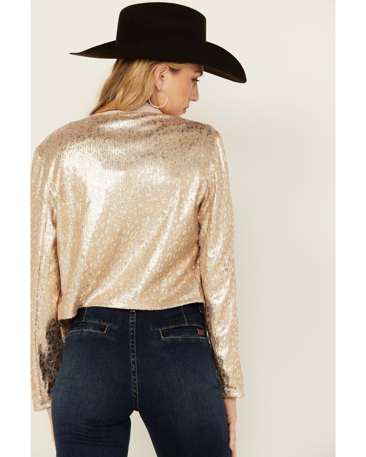 Image #4 - Miss Me Women's Sequins Cascade Front Jacket, Rose, hi-res