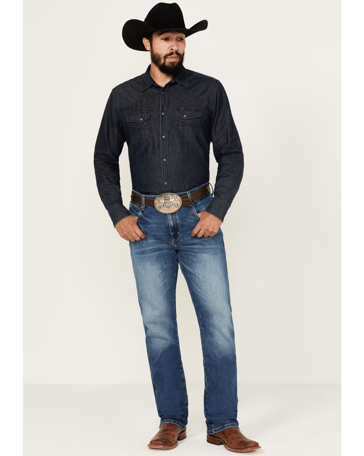 Image #1 - Wrangler Retro Men's Blaze Medium Wash Slim Bootcut Stretch Denim Jeans - Long, Medium Wash, hi-res