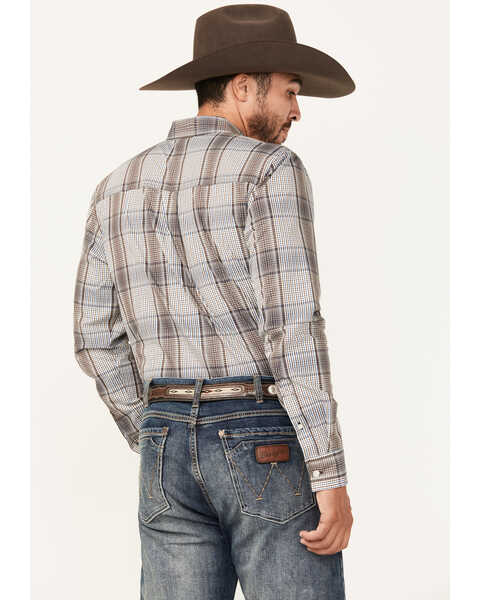 Image #4 - Cody James Men's Fiesta Plaid Print Long Sleeve Button-Down Western Shirt, White, hi-res
