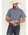 Image #1 - Cody James Men's Plaid Print Short Sleeve Western Snap Shirt, Navy, hi-res