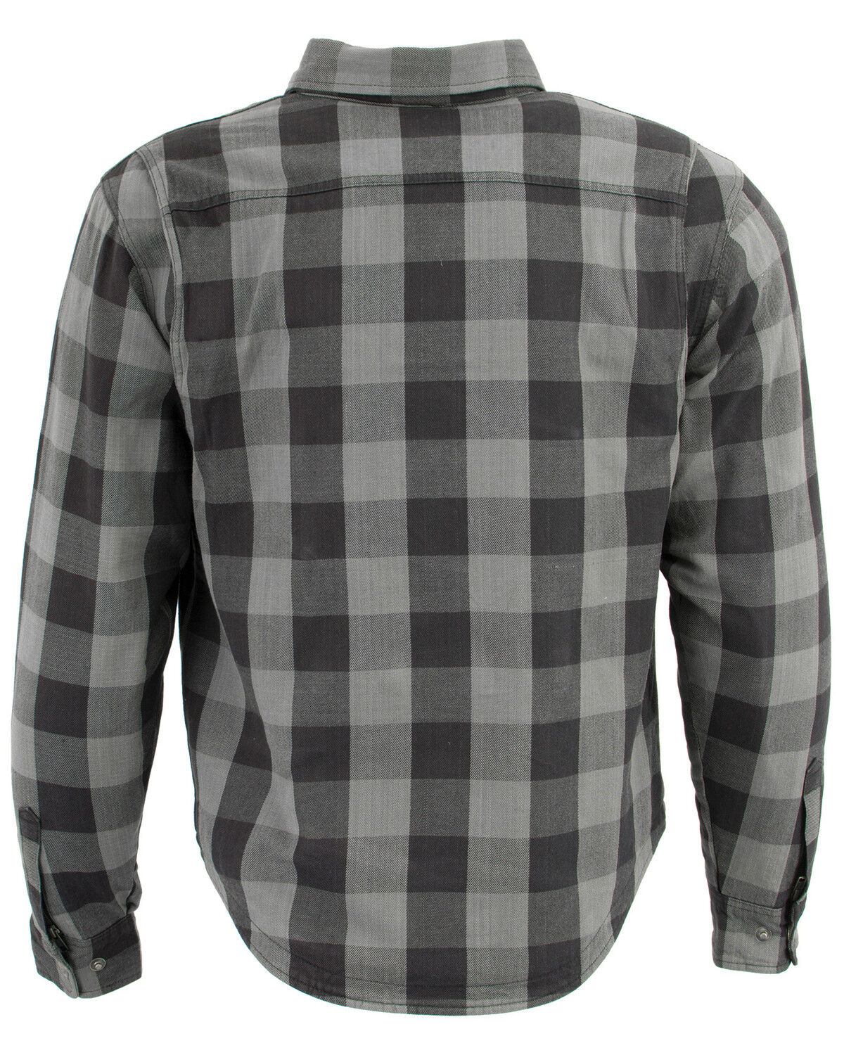 Image #3 - Milwaukee Performance Men's Aramid Checkered Plaid Biker Shirt, Dark Grey, hi-res