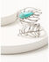Image #1 - Lainey Wilson Women's Pav&eacute; Stone Feather Cuff, Silver, hi-res