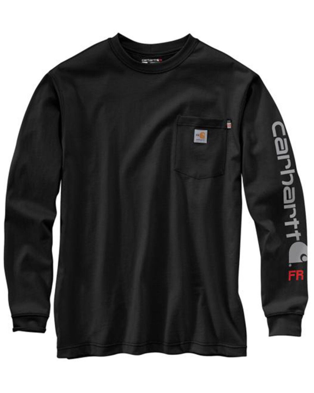 Carhartt Men's FR Force&reg; Loose Fit Midweight Long Sleeve Work Shirt, Black, hi-res