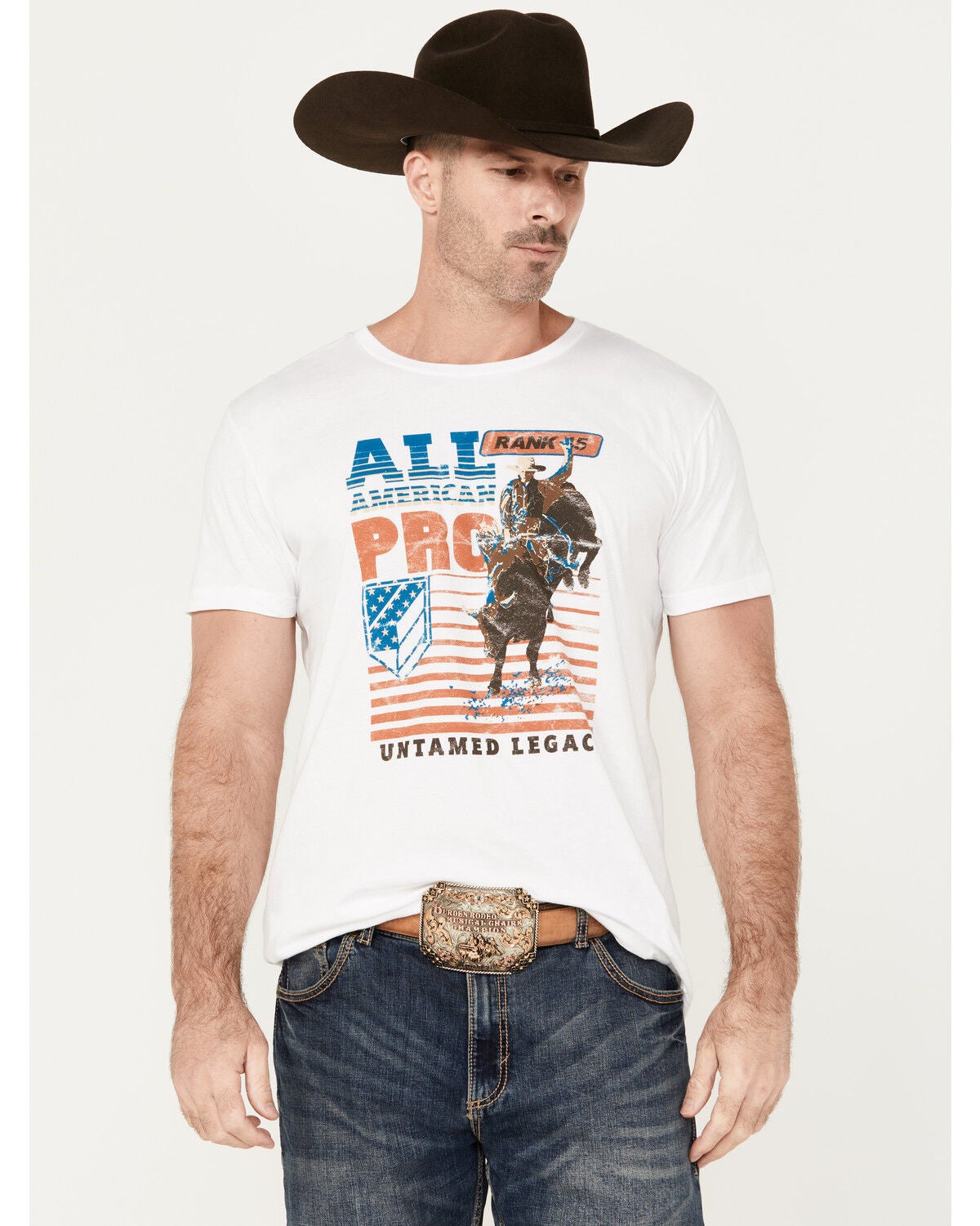 RANK 45&reg; Men's All American Short Sleeve Graphic T-Shirt, White, hi-res
