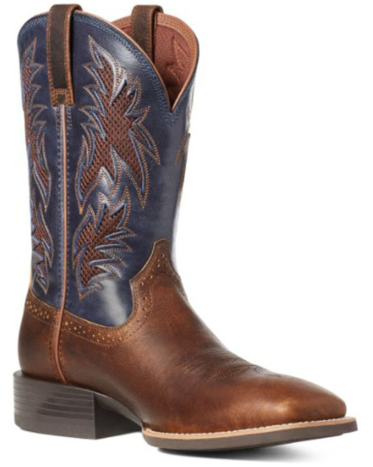 Image #1 - Ariat Men's Sport Cool VentTEK Western Performance Boots - Square Toe, Brown, hi-res