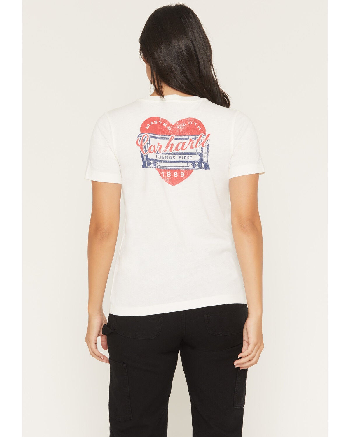 Image #1 - Carhartt Women's Irvine Relaxed Heritage Short Sleeve Graphic Tee, Off White, hi-res