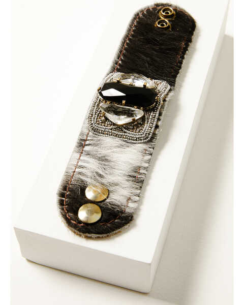 Image #3 - Erin Knight Designs Women's Cowhide And Leather Cuff Bracelet , Multi, hi-res