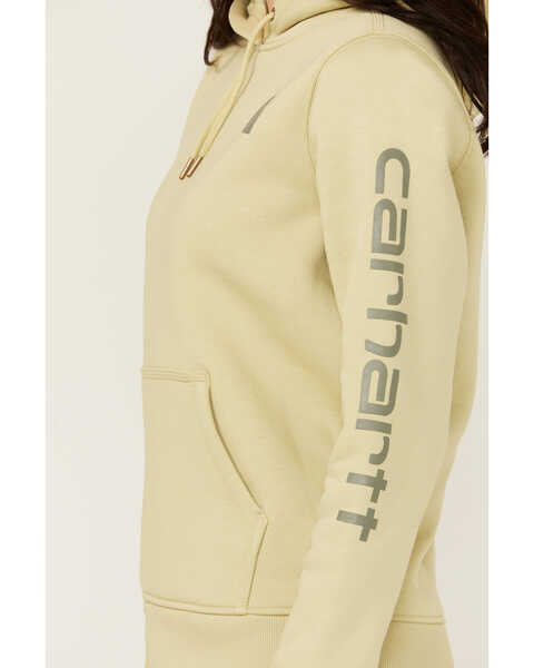 Image #3 - Carhartt Women's Relaxed Fit Midweight Logo Graphic Hoodie , Sand, hi-res