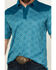 Image #3 - RANK 45® Men's Cameron Color Block Short Sleeve Polo Shirt , Teal, hi-res