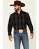 Resistol Men's Azie Large Ombre Plaid Long Sleeve Button Down Western Shirt , Navy, hi-res