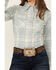 Image #3 - Wrangler Retro Women's Plaid Print Long Sleeve Pearl Snap Western Shirt , Slate, hi-res