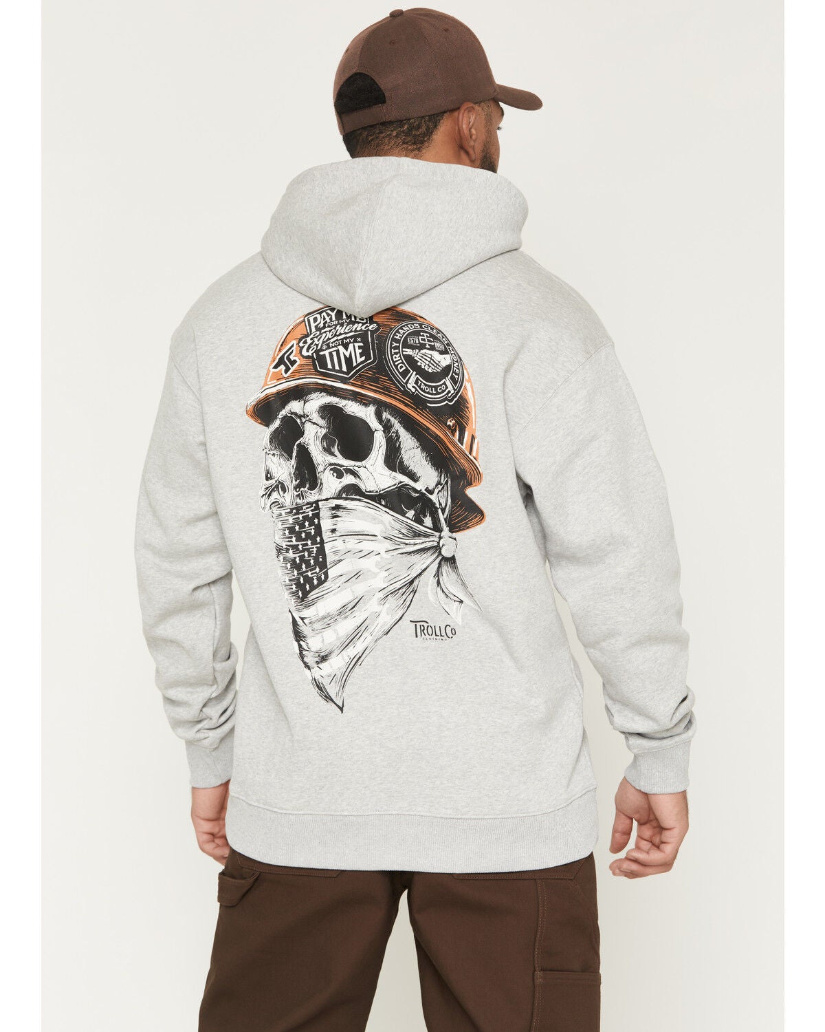 Image #1 - Troll Co Men's Headstrong Hooded Sweatshirt, Heather Grey, hi-res