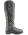 Image #2 - Milwaukee Leather Women's Extra Tall Studded & Riveted Pull On Boots - Round Toe, Black, hi-res