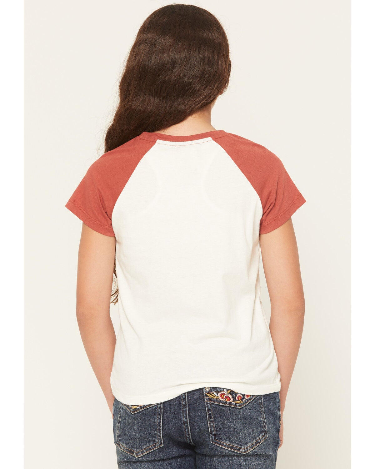 Image #4 - Rock & Roll Denim Girls' Conversational Print Short Sleeve Raglan Tee, Natural, hi-res