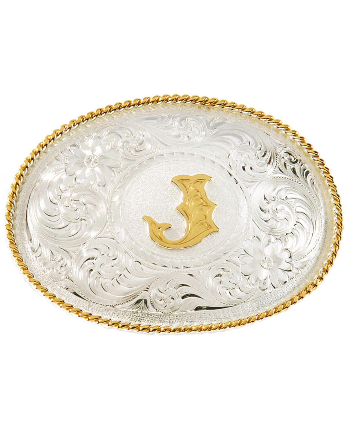 Image #1 - Montana Silversmiths Men's Initial "J" Buckle, Silver, hi-res