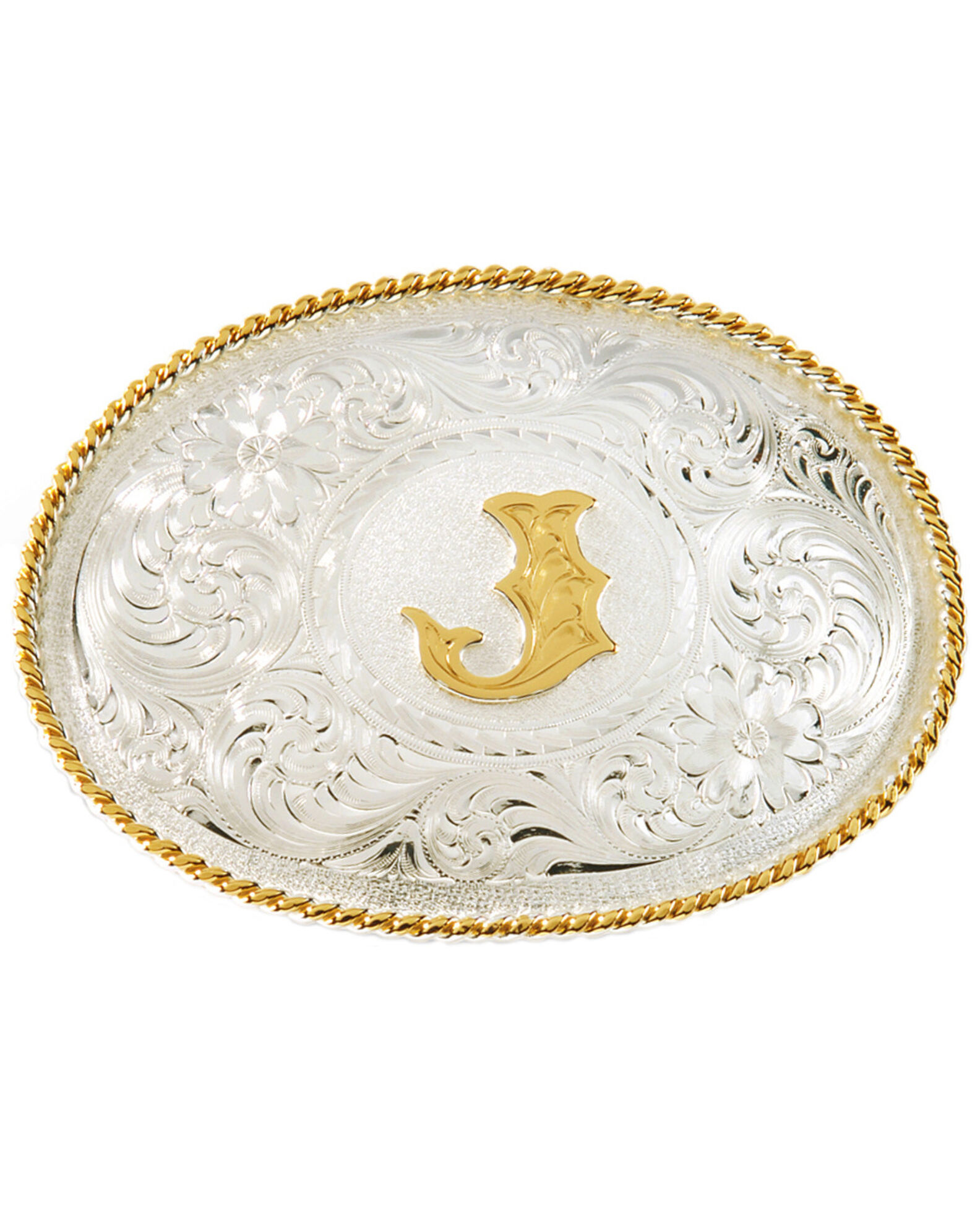 Image #1 - Montana Silversmiths Men's Initial "J" Buckle, Silver, hi-res