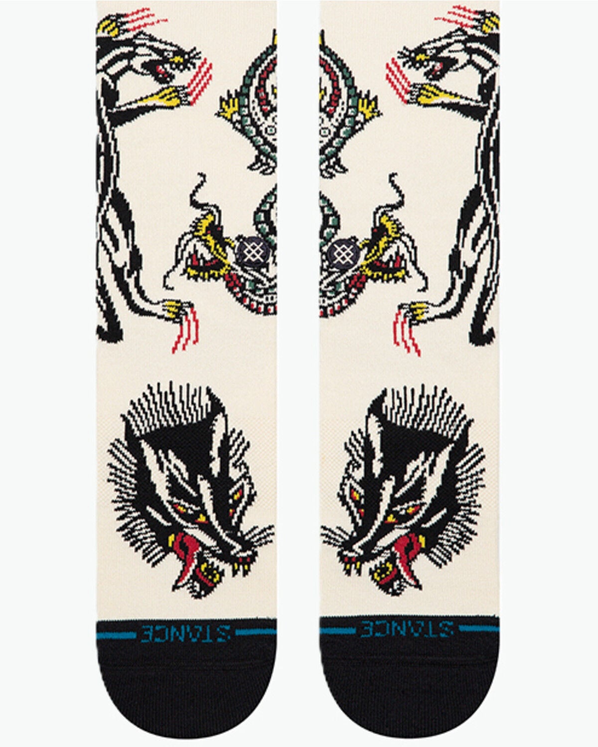 Image #2 - Stance Men's Battle Crew Socks, Cream, hi-res
