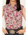 Image #3 - Cowgirl Hardware Girls' Floral Print Sleeveless Snap Western Shirt , Burgundy, hi-res