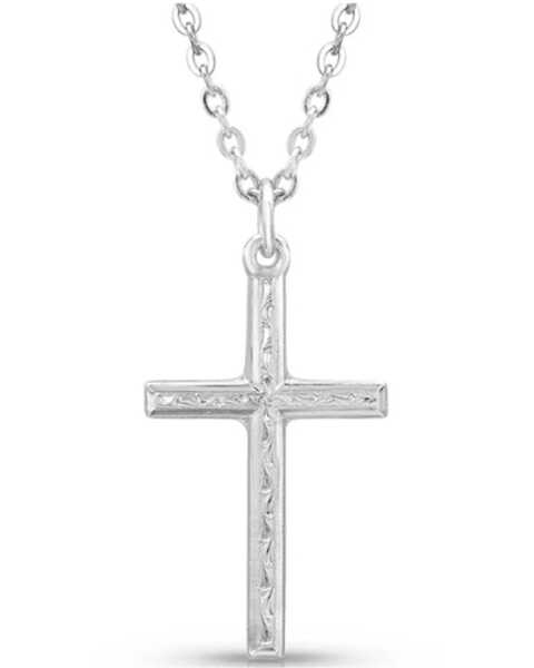 Image #1 - Montana Silversmiths Women's Gratitude Cross Necklace, Silver, hi-res