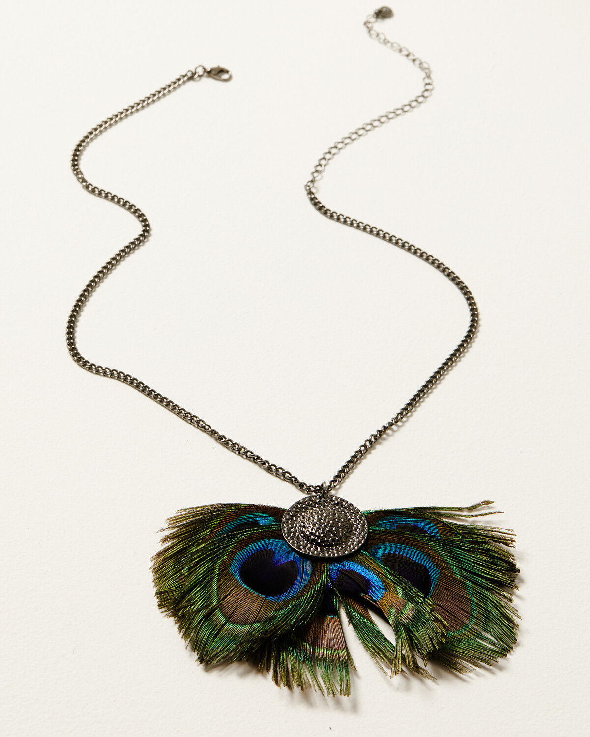 Image #1 - Shyanne Women's Enchanted Forest Peacock Feather Necklace, Pewter, hi-res