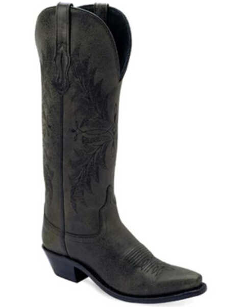 Old West Women's Tall Western Boots - Snip Toe , Black, hi-res