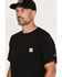 Image #2 - Carhartt Men's Force&reg; Relaxed Midweight Logo Pocket Short Sleeve Work T-Shirt, Black, hi-res