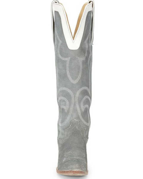 Image #4 - Justin Women's Verlie Vintage Suede Tall Western Boots - Snip Toe , Grey, hi-res